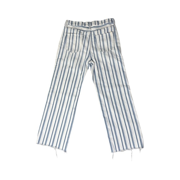 Joe’s Jeans The Blake High Rise Wide Leg Crop Jeans Blue White Striped Size 26 - Picture 3 of 10